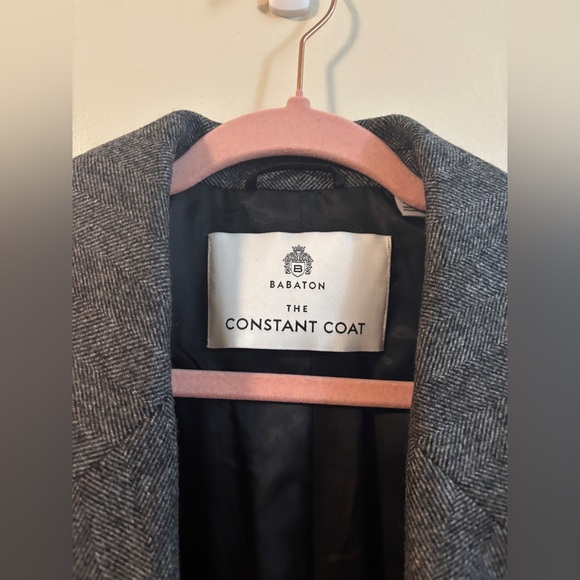 NWT Aritzia Babaton The Constant Coat -- Herringbone Black/White 2XS - Picture 3 of 10